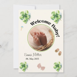 Welcome baby round photo inbjudningar