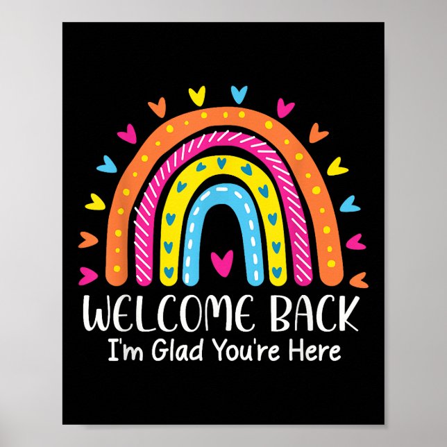 Welcome Back I'm Glad You're Here First Day Of Sch Poster (Framsidan)