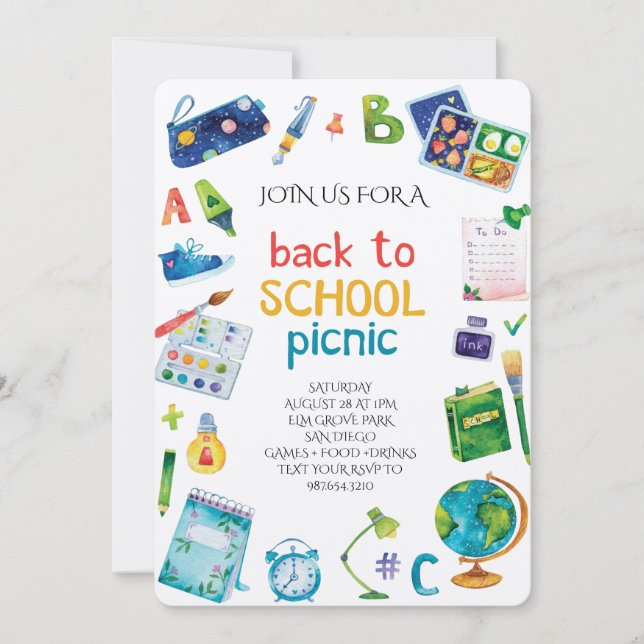 Welcome Back School Picnic Inbjudningar (Framsida)