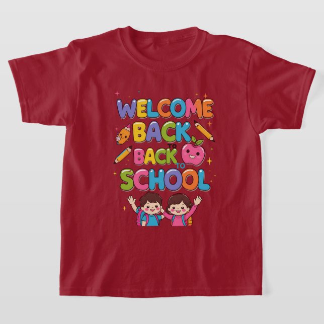 WELCOME BACK TO SCHOOL - Colorful Kids T-Shirt Des (Laydown)