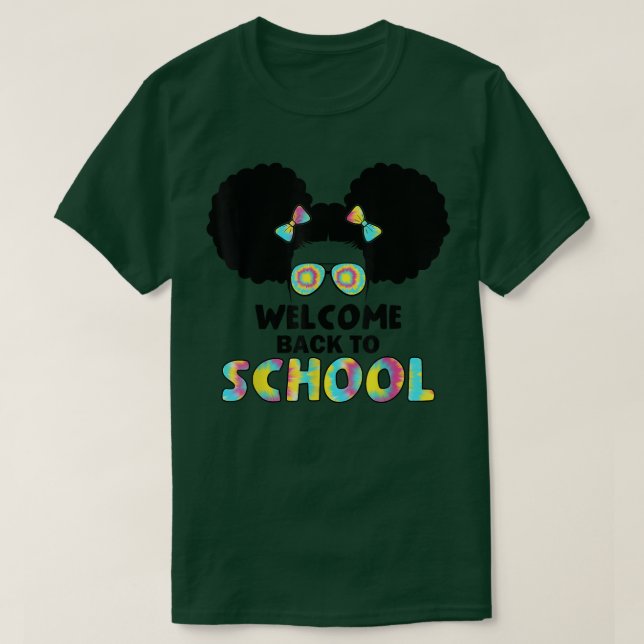 Welcome back to school daughter Cute African Ameri T Shirt (Design framsida)