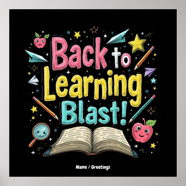 Welcome Back to School Learning Blast Kids Teacher Poster (Framsidan)