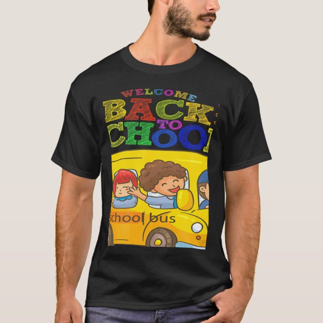 Welcome Back To School  School Bus Driver Mens Boy T Shirt (Framsida)
