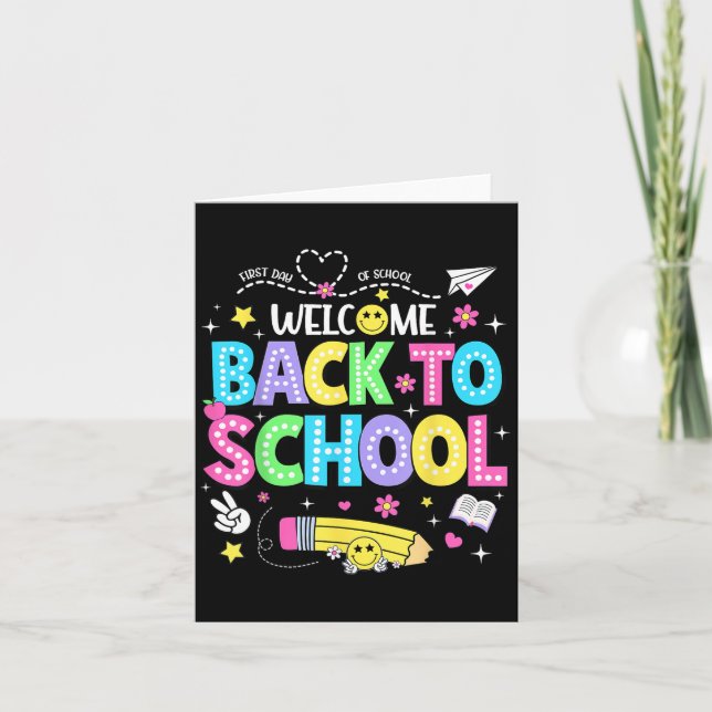 Welcome Back To School Shirts First Day Of School  Kort (Framsida)