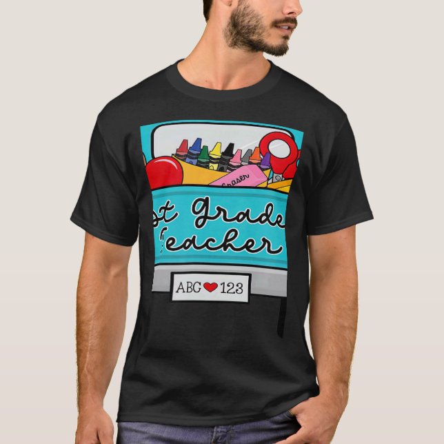 Welcome Back to School With Truck 1st Grade Teache T Shirt (Framsida)