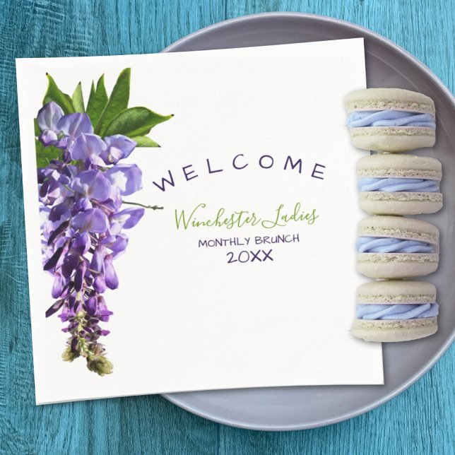 Welcome Beautiful Wisteria Brunch Custom Details Pappersservett (Skapare uppladdad)