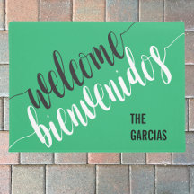 WELCOME Bienvenidos med eget namn