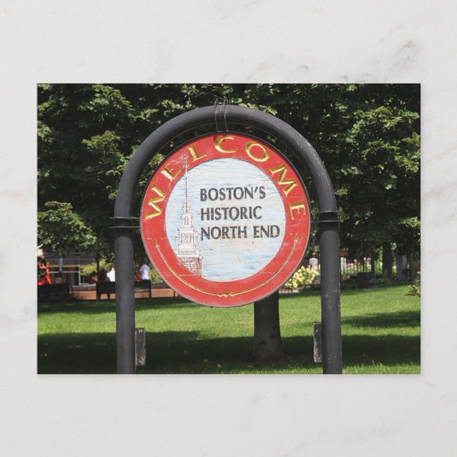 "Welcome Boston Historic North End" Vykort (Framsida)