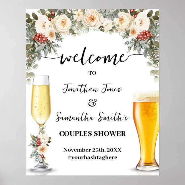 Welcome Bubbles & Brews Winter Couples Shower Poster (Framsidan)