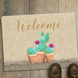 WELCOME Casita Watercolor Southwest Flower Cactus