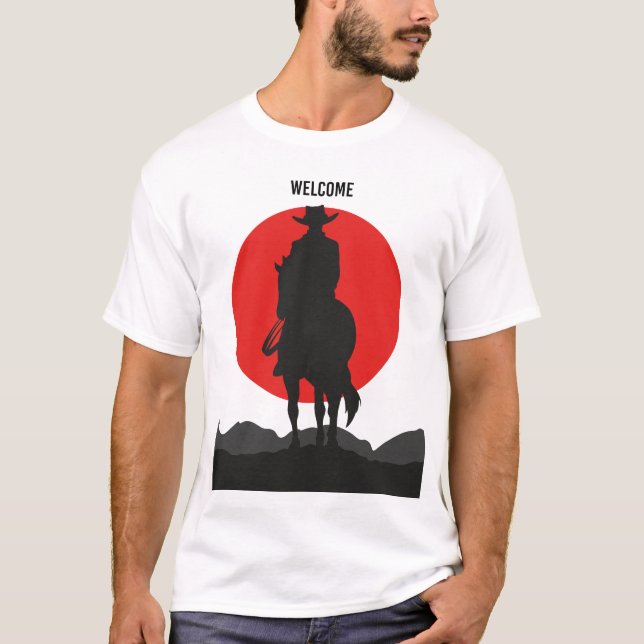 Welcome Cowboy T Shirt (Framsida)