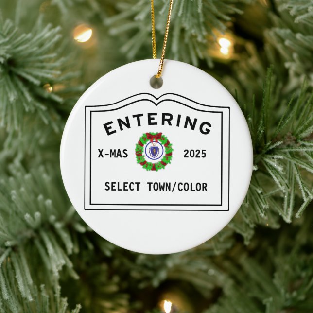 Welcome Entering Town of  Julgransprydnad Keramik (Träd)