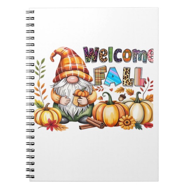 Welcome Fall Gnomes Classic T-Shirt.png Anteckningsbok (Framsidan)