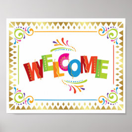 WELCOME Fiesta Party Skriv ut Poster