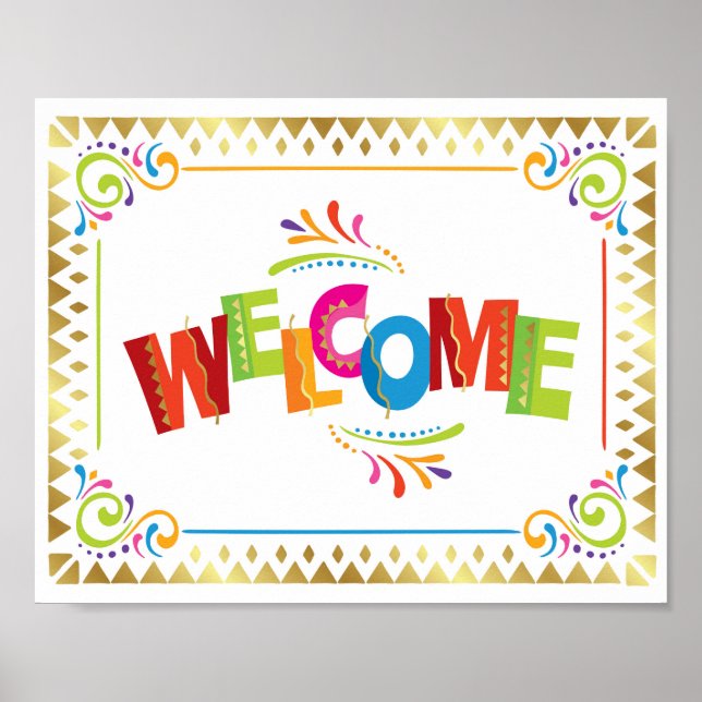 WELCOME Fiesta Party Skriv ut Poster (Framsidan)