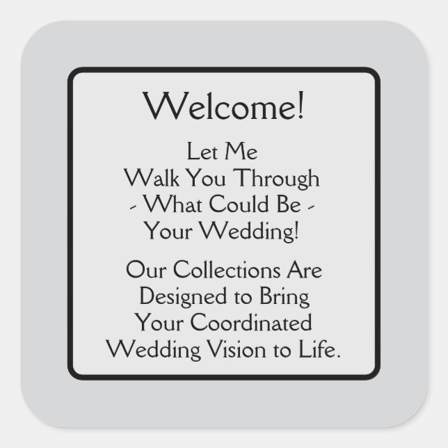 Welcome Fyrkantigt Klistermärke (Framsida)