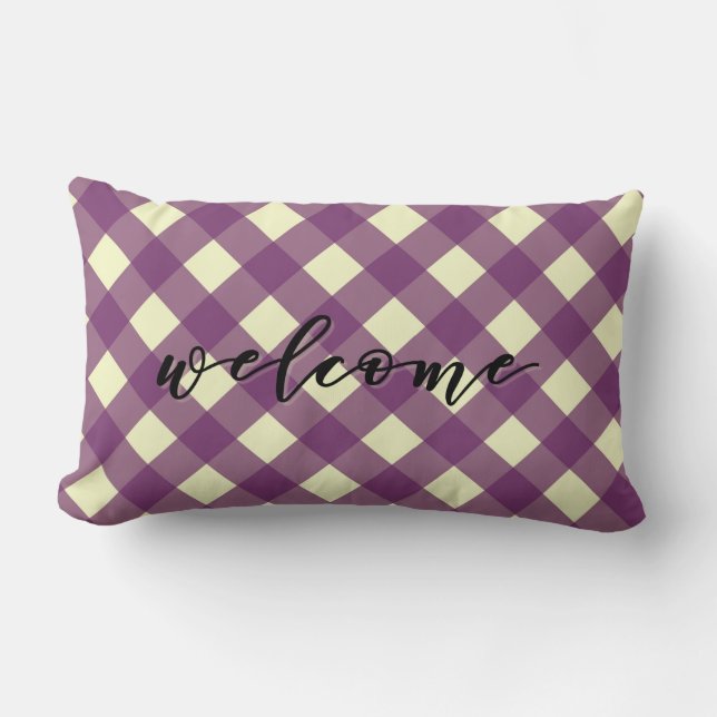 WELCOME GINGHAM LUMBARKUDDE (Framsida)