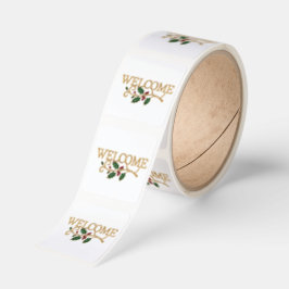 Welcome holly christmas guest fyrkantigt klistermärke