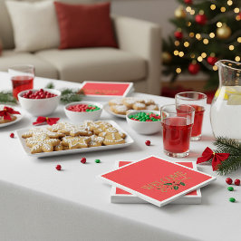 Welcome holly christmas guest pappersservett