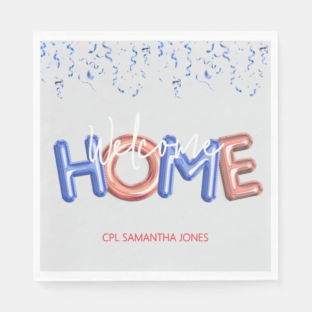 Welcome Home Patriotic Military Hero Party Pappersservett (Framsidan)