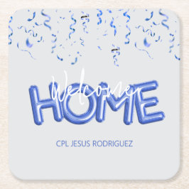 Welcome Home Patriotic Military Hero Party Underlägg Papper Kvadrat