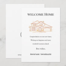 Welcome Home Real Estate Card Elegant  Gold