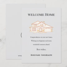 Welcome Home Real Estate Card Elegant  Gold