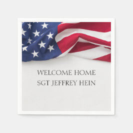 Welcome Home USA Flag Military Party Pappersservett