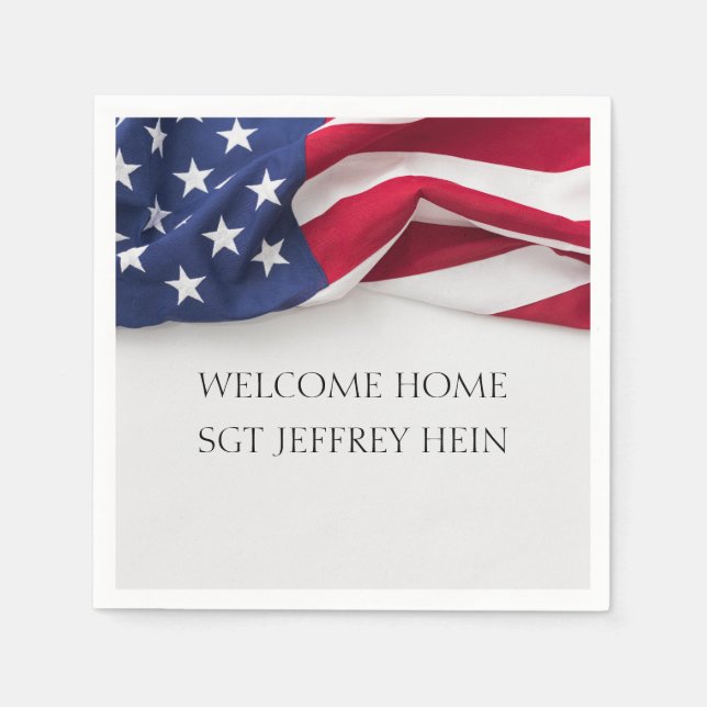 Welcome Home USA Flag Military Party Pappersservett (Framsidan)