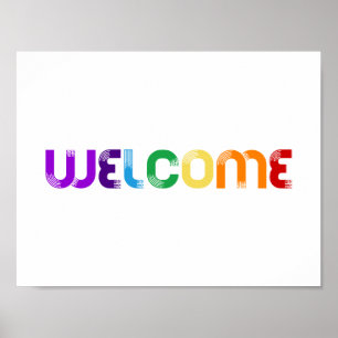 Welcome LGBT rainbow flag Poster