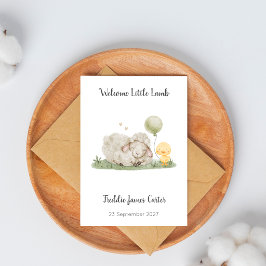 Welcome Little Lamb New Baby Keepsake Kort