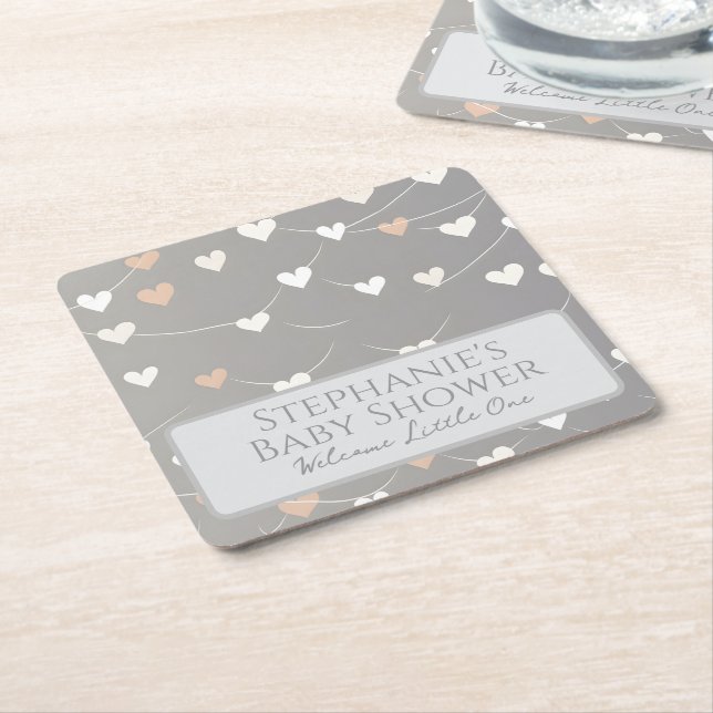 "Welcome Little One" Adoption Baby Shower Coasters Underlägg Papper Kvadrat (Vinklad)