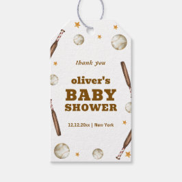 Welcome Neutral Batter Up Baseball Baby Shower  Presentetikett