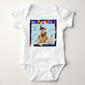 Welcome New Baby Boy Sailor Bear Bodysuit T Shirt