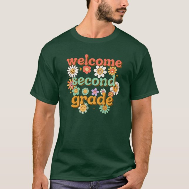 WELCOME SECOND GRADE  BACK TO SCHOOL FIRST DAY T SHIRT (Framsida)