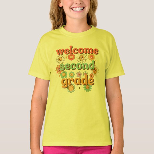 WELCOME SECOND GRADE  BACK TO SCHOOL FIRST DAY T SHIRT (Framsida)