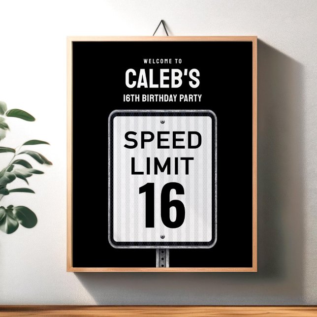 Welcome sign 16th Birthday Speed Limit  Poster (Skapare uppladdad)