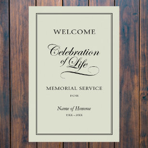 Welcome sign for Memorial Service Poster