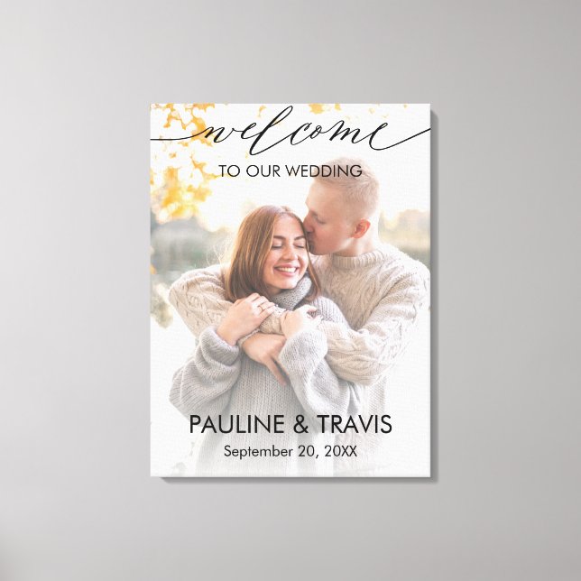 Welcome sign wedding modern text canvastryck (Framsida)