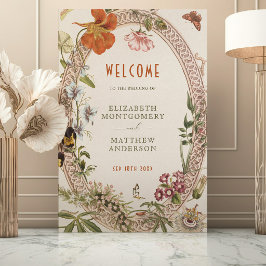 Welcome Sign Wedding Vintage Art Nouveau Poster