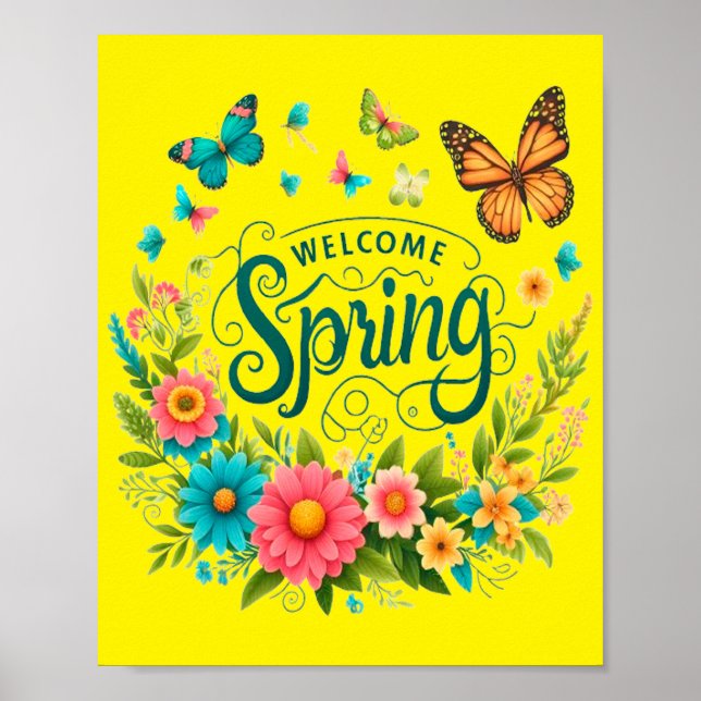 Welcome spring floral  poster (Framsidan)