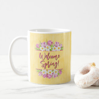 Welcome Spring Tulip and Daffodil Kaffemugg