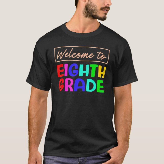 Welcome To 8th Grade 1st Day of School Teacher Stu T Shirt (Framsida)