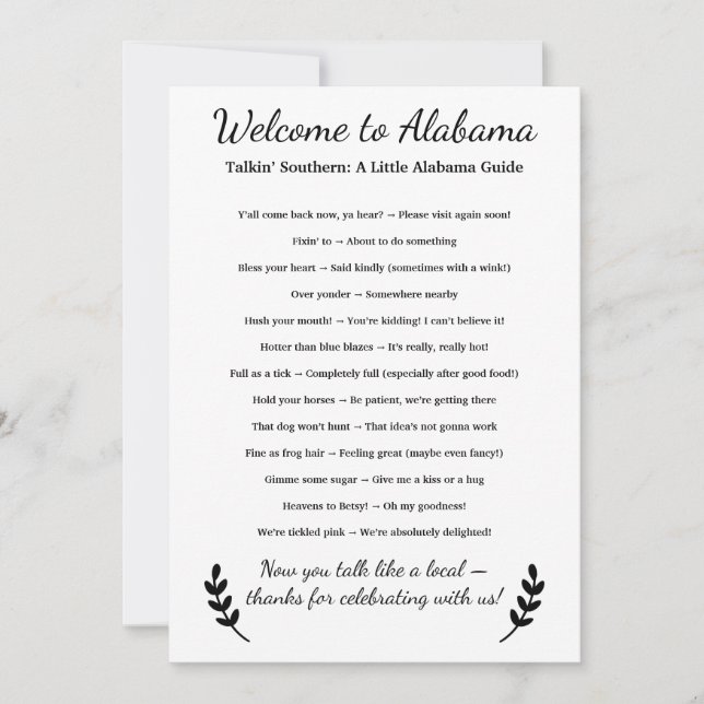 Welcome to Alabama Personalized with Local Phrases (Framsida)