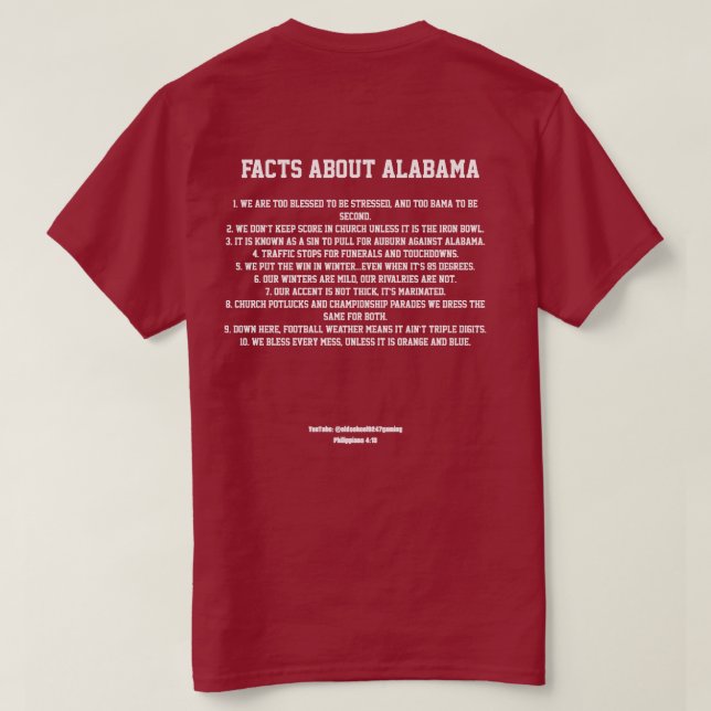 Welcome to Alabama T Shirt (Design baksida)