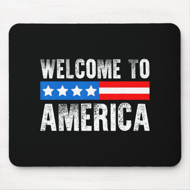 Welcome To America Patriotic Usa Flag New American Musmatta (Framsidan)