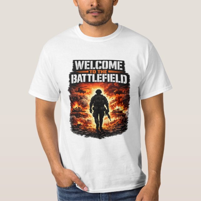 WELCOME TO BATTLEFIELD T SHIRT (Framsida)