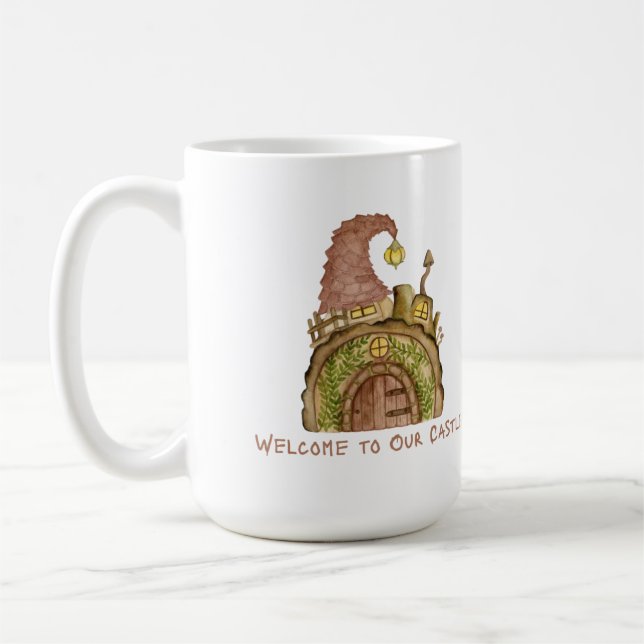 Welcome to Our Castle with a Gnome Home on a  Kaffemugg (Vänster)