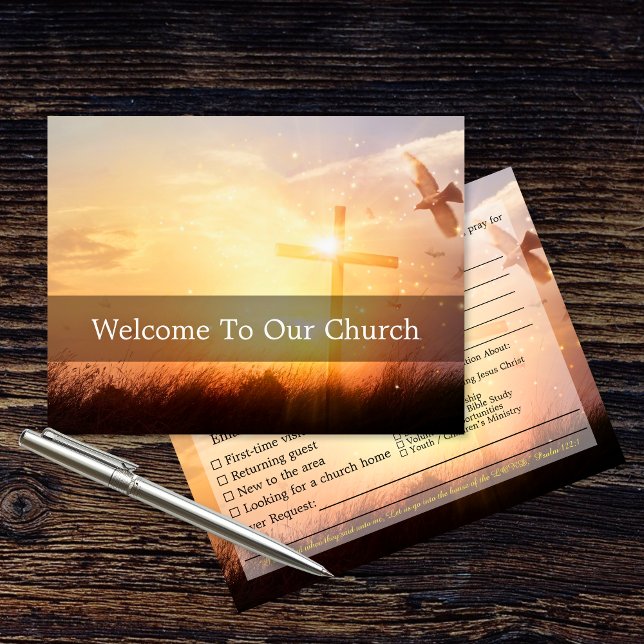 Welcome To Our Church Sunrise Dove Visitors Vykort (Welcome To Our Church Sunrise Dove Visitors Postcard)