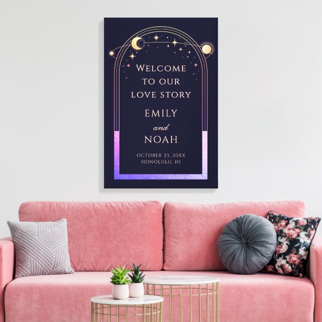 Welcome To Our Love Story Wedding Welcome Sign Canvastryck (Insitu (Vardagsrum))